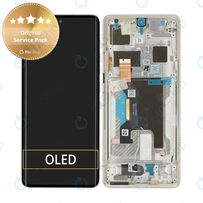 Motorola Edge 50 Ultra - Écran LCD + Écran tactile + Cadre (Nordic Wood) - 5D68C24484 Genuine Service Pack