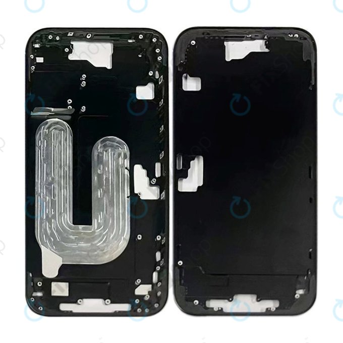 Apple iPhone 16 - Cadre central + Boutons d’alimentation + Volume (Black)