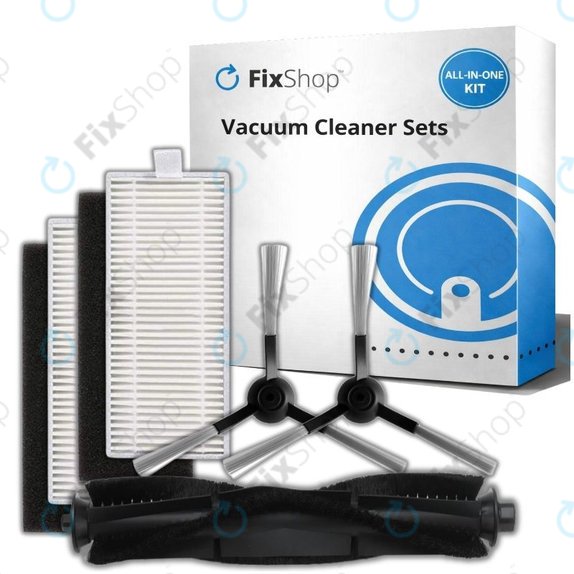 Kit de pièces de rechange pour Xiaomi Viomi S9, Proscenic M7 Pro, M7 Max, M8 Pro (1x Brosse principale, 2x Filtre, 2x Brosse latérale)