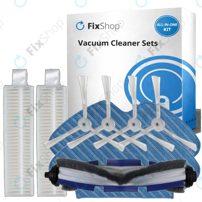Kit de pièces de rechange pour Rowenta Explorer s60 (1x Brosse principale, 2x Filtre, 4x Brosse latérale, 2x Chiffon de vadrouille)