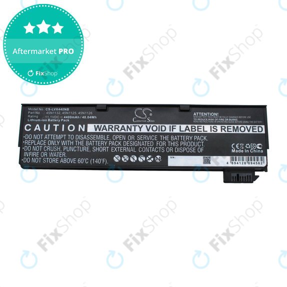 Batterie pour Lenovo ThinkPad X240, X250, X260, S440, T440, T550, T560, 4400mAh, Li-Ion, 11.1V, 45N1132, HQ