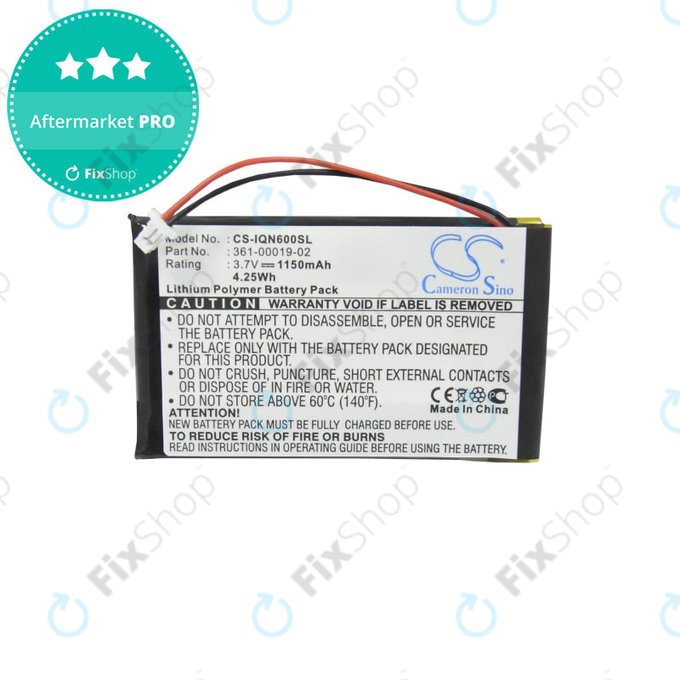Batterie pour Garmin Nüvi 660, 660 FM, 1150mAh, Li-Pol, 3.7V, 361-00019-02, HQ