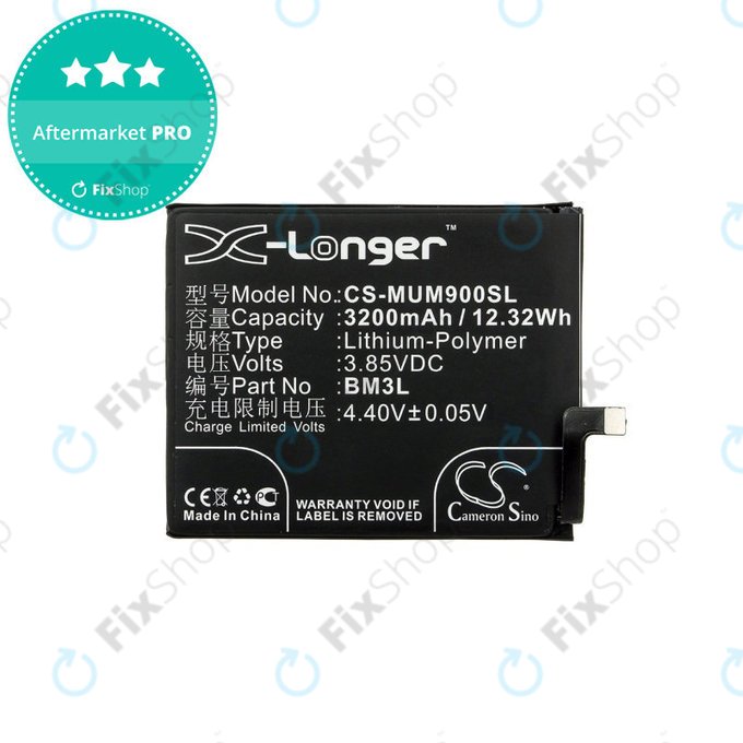 Batterie pour Xiaomi Mi 9, 3200mAh, Li-Pol, 3.85 V, BM3L, HQ