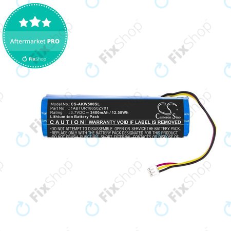 Batterie pour Akai 5000 Solo, Ewi 5000, 3400mAh, Li-Ion, 3.7V, 1ABTUR18650ZY01, HQ