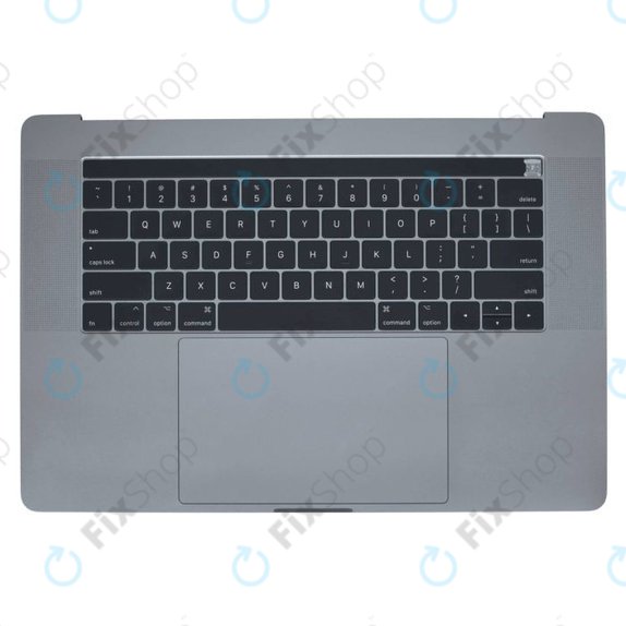 Apple MacBook Pro 15" A1707 (Fin 2016 - Mi 2017) - Cadre clavier supérieur + clavier US + microphone + trackpad + haut-parleurs (gris sidéral)