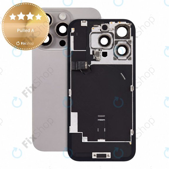 Verre de coque arrière pour iPhone 16 Pro, Natural Titanium, Pulled A