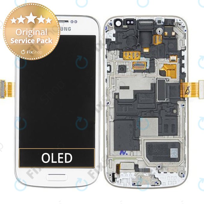 Samsung Galaxy S4 Mini i9195 - Écran LCD + Ecran Tactile + Cadre (White Frost) - GH97-14766B Genuine Service Pack