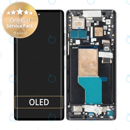 Motorola Edge 30 Ultra - Écran LCD + Ecran Tactile + Cadre (Interstellar Black) - 5D68C21260 Genuine Service Pack