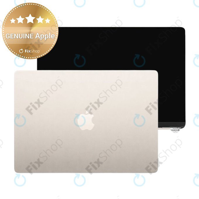 Écran LCD pour MacBook Air 13", A3113 (2024), avec vitre avant et couvercl, Starlight, 661-40280, Genuine Apple