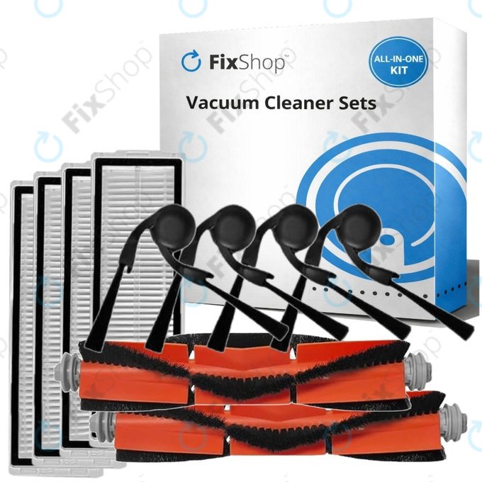Kit de pièces de rechange pour Xiaomi Robot Vacuum 5, 5 Pro (2x Brosse principale, 4x Filtre, 4x Brosse latérale)