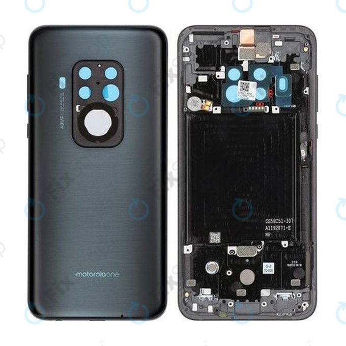 Motorola One Zoom XT2010 - Cache batterie (Gris électrique) - 5S58C14656 Pack de service d'origine