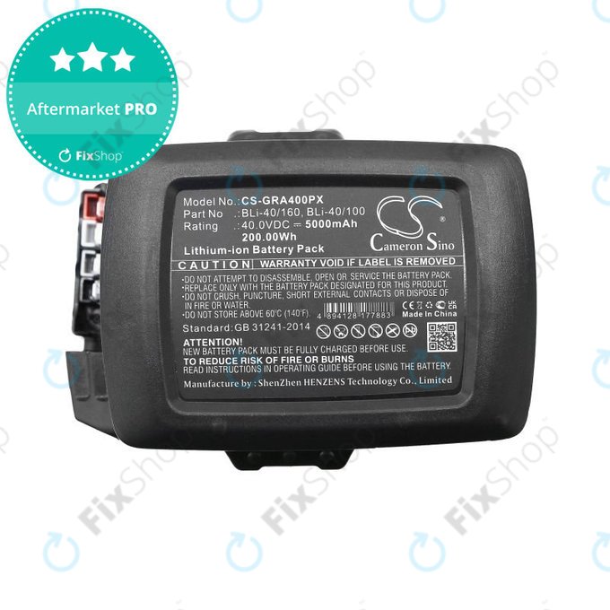 Batterie pour Gardena Powercut Li40/30, Powermax Li-40/41, 5000mAh, Li-Ion, 40V, BLi-40/160, BLi-40/100, HQ