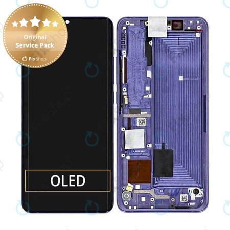 Xiaomi Mi Note 10 Lite - Ecran LCD + Vitre Tactile + Châssis (Violet Bleuté) - 5600020F4L00 Genuine Service Pack