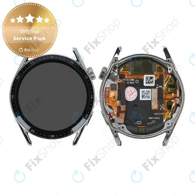 Huawei Watch GT 3 JPT-B19 46 mm - Écran LCD + Écran tactile + Cadre (Argent) - 02354QMS Genuine Service Pack