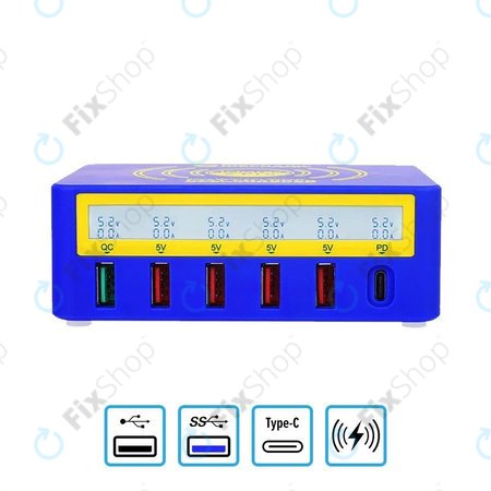 Mechanic iCharge 6 Pro - Station de recharge USB USB-C, USB 3.0 et chargeur sans fil