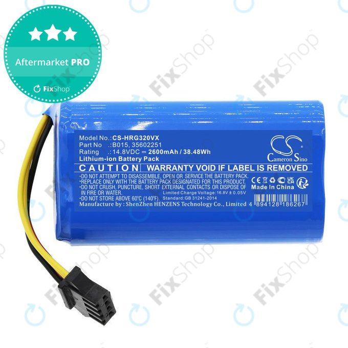 Batterie pour Hoover HGO31, HGO32, HGO33, 2600mAh, Li-Ion, 14.8V, B015, HQ