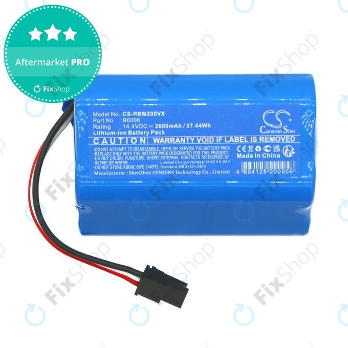 Batterie pour Robzone Moppy 2.0, 2600mAh, Li-Ion, 14.4V, B6006, HQ