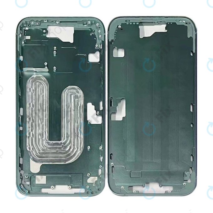 Apple iPhone 16 - Cadre central + Boutons d’alimentation + Volume (Teal)