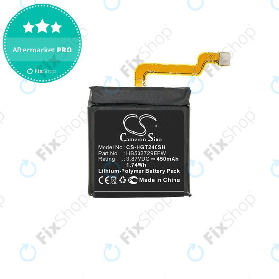 Batterie pour Huawei Watch 3, GT2 Pro, 450mAh, Li-Pol, 3.87 V, HB532729EFW, HQ