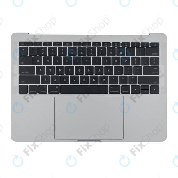 Apple MacBook Pro 13" A1708 (Late 2016 - Mid 2017) - Cadre clavier supérieur + clavier US + microphone + trackpad + haut-parleurs (Argent)