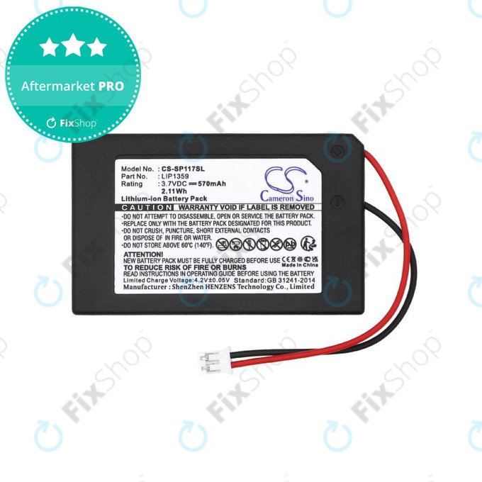 Batterie pour Sony Dualshock 3, 570mAh, Li-Ion, 3.7V, LIP1359, HQ