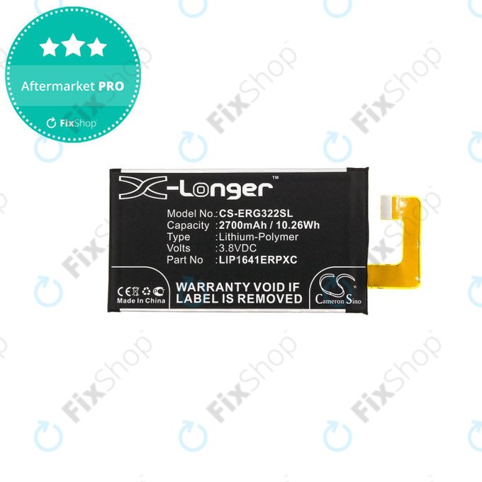 Batterie pour Sony Xperia XA1 Ultra G3221, 2700mAh, Li-Pol, 3.8 V, LIP1641ERPXC, HQ
