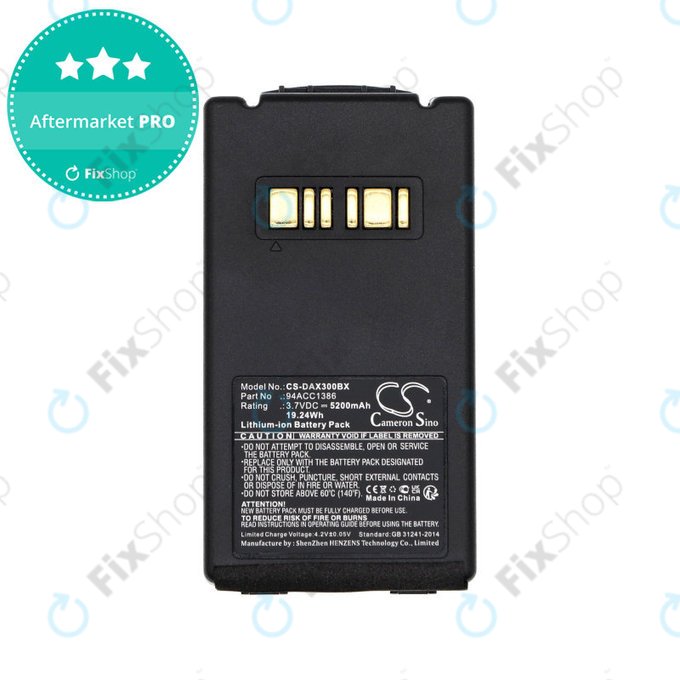 Batterie pour Datalogic Falcon X3, Falcon X3+, Falcon X4, 5200mAh, Li-Ion, 3.7V, 94ACC1386, HQ