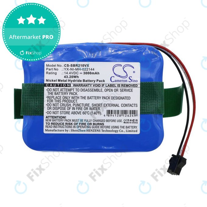 Batterie pour Sencor SVC9031BK, Bobsweep, Carneo, Samba, Vileda, Wisdom, 3000mAh, Ni-MH, 14.4V, YX-NI-022144-COR, HQ