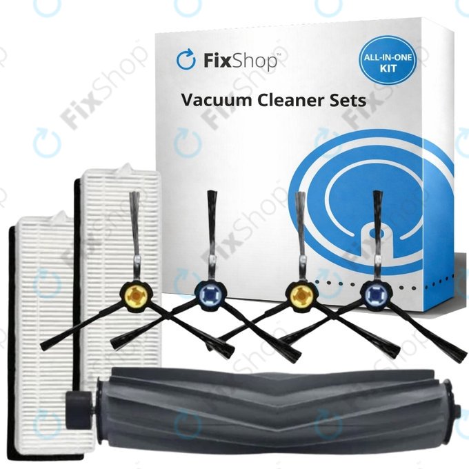Kit de pièces de rechange pour ETA Falco Smart, Silvercrest SSR A1 SSR AL1, Tesla Robostar T80 (1x Brosse principale, 2x Filtre, 4x Brosse latérale)