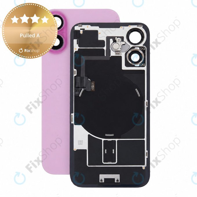 Verre de coque arrière pour iPhone 16, Pink, Pulled A
