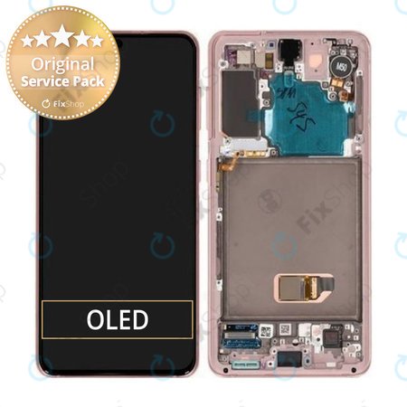 Samsung Galaxy S21 G991B - Écran LCD + Écran tactile + Cadre (Rose fantôme) - GH82-24544D, GH82-24545D Genuine Service Pack