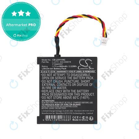 Batterie pour Logitech G930, 600mAh, Li-Ion, 3.7V, L-LY11, HQ