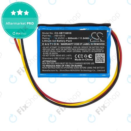 Batterie pour Hobot 168, 188, 198, 268, 288, 298, 368, 388, 800mAh, Li-Ion, 14.8V, HB16815, HQ