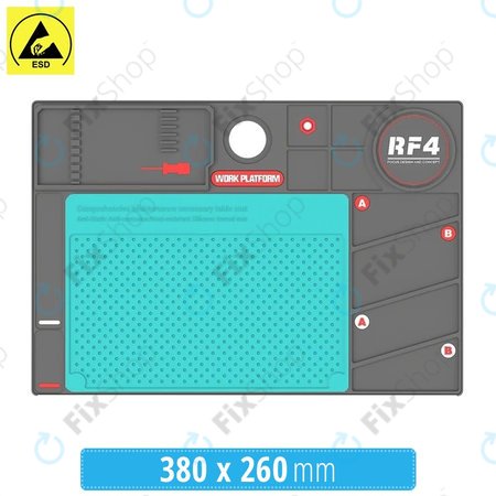 Refox RF4 Plate-forme de travail - Tapis antistatique résistant à la chaleur ESD