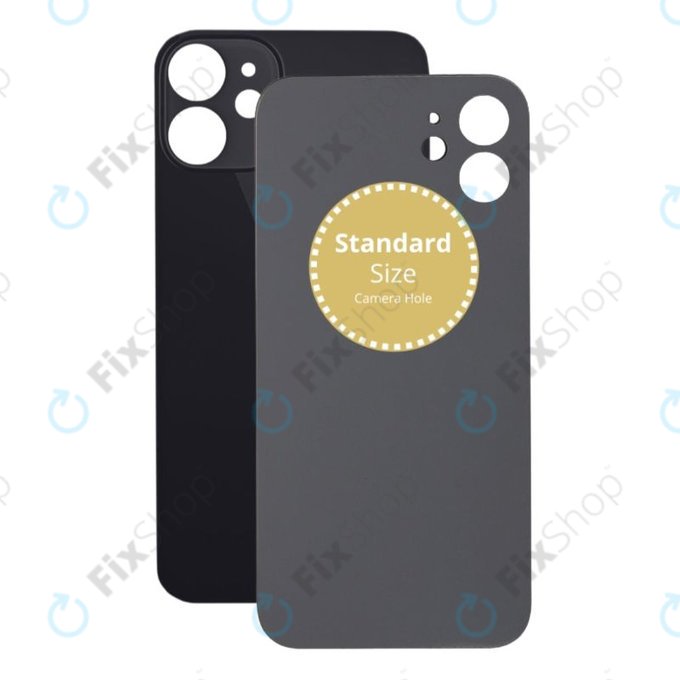 Apple iPhone 12 Mini - Verre du boîtier arrière (Noir)