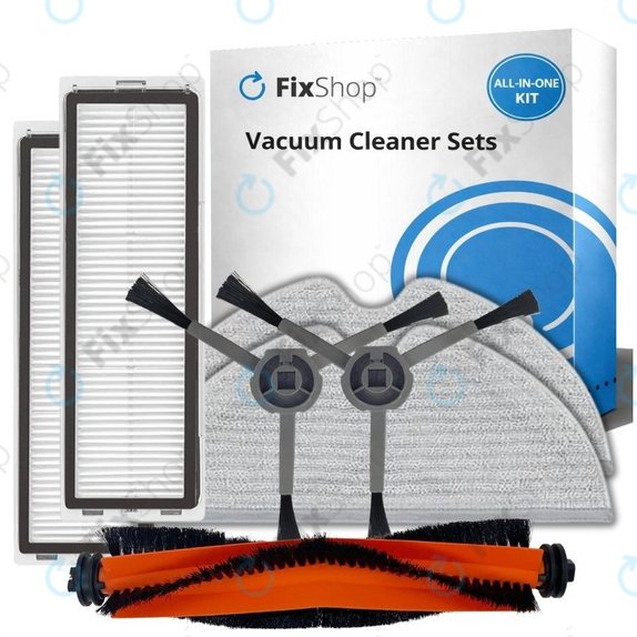 Kit de pièces de rechange pour Xiaomi Dreame Bot L10 Pro, D9, D9 Pro, D9 Max, Trouver LDS (1x Brosse principale, 2x Filtres, 2x Brosses latérales, 2x Lingettes de lavage)