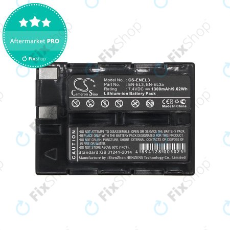 Batterie pour Nikon D100, D50, D70, D70s, 1300mAh, Li-Ion, 7.4V, EN-EL3, HQ