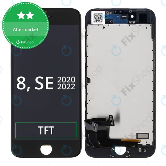 Écran pour iPhone 8, SE (2020), SE (2022), Black, Tactile avec cadre