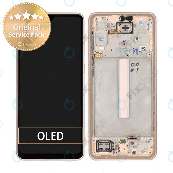 Samsung Galaxy A33 5G A336B - Écran LCD + Écran Tactile + Cadre (Awesome Peach) - GH82-28143D, GH82-28144D Genuine Service Pack