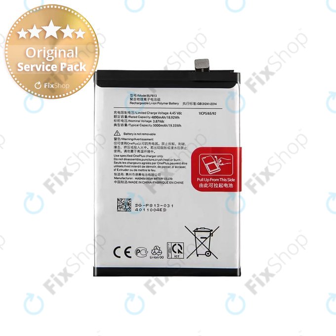 OnePlus Nord N100 BE2013 BE2015 - Batterie BLP813 5000mAh - 1031100034 Genuine Service Pack