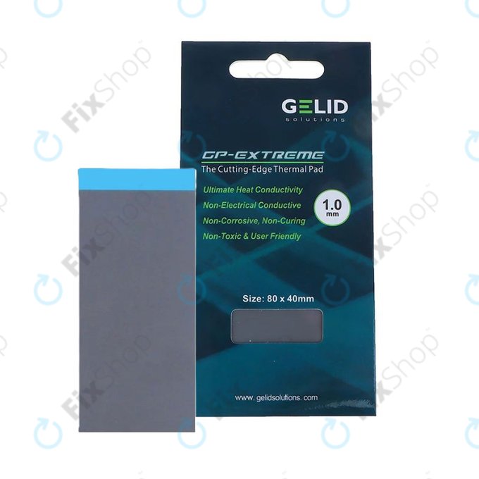 Pad thermique GELID GP-Extreme, 12 W/mK, 80 × 40 × 1.0mm