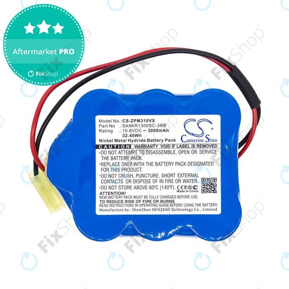 Batterie pour Zepter LMG-310, 9P-130, 3000mAh, Ni-MH, 10.8V, SA9KR1300SC-3RB, HQ