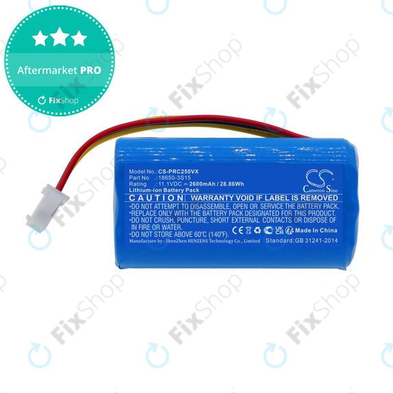 Batterie pour CleanMate S460, Pure Clean PUCRC25, 2600mAh, Li-Ion, 11.1V, 18650-3S15, HQ
