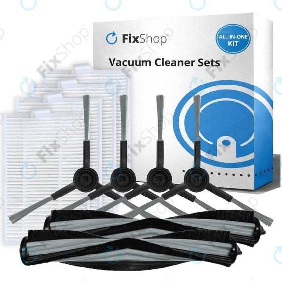 Kit de pièces de rechange pour Xiaomi Viomi Alpha 2 PRO, V5 PRO, V5 (2x Brosses principales, 4x Filtres, 4x Brosses latérales)