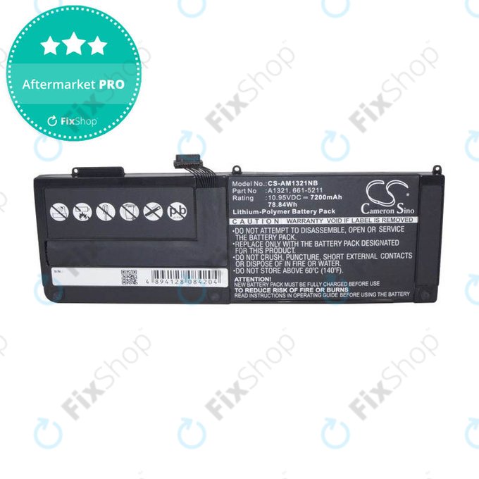 Apple MacBook Pro 15" A1286 (Mi 2009 - Mi 2010) - Batterie A1321 7200mAh HQ