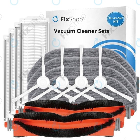 Kit de pièces de rechange pour Xiaomi Robot Vacuum S10, S10 EU, S12 (2x Brosses principales, 4x Filtres, 4x Brosses latérales, 4x Lingettes de lavage)