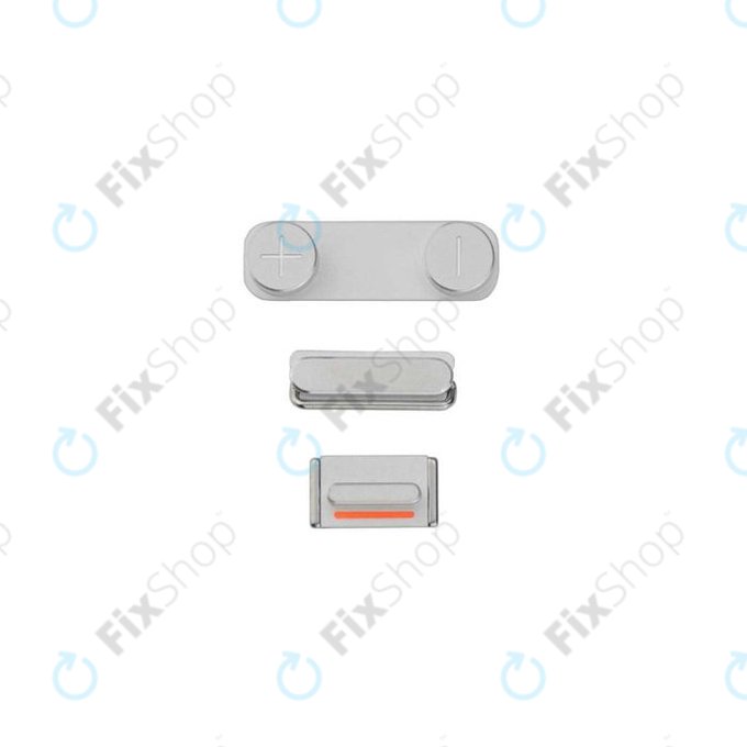 Apple iPhone 5S - Ensemble de boutons latéraux - Alimentation + Volume + Muet (Argent)