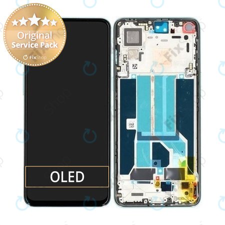 OnePlus Nord 2 5G - Écran LCD + Objectif Tactile + Cadre (Bois Verts) - 2011100361 Genuine Service Pack
