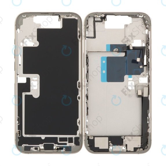 Apple iPhone 16 Pro Max - Cadre central + Boutons d’Alimentation, de Volume et d’Appareil Photo (Natural Titanium)