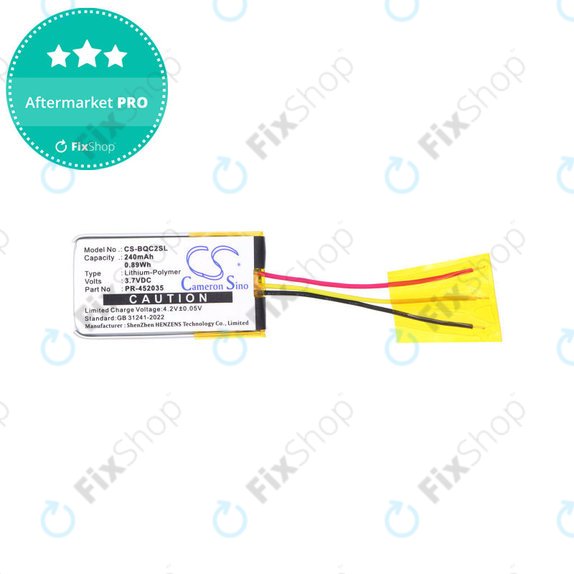 Batterie pour Bose QC20, 240mAh, Li-Pol, 3.7V, PR-452035, HQ